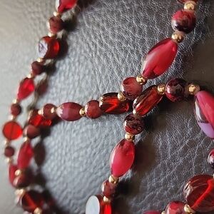 Elegant Red Beaded Necklace